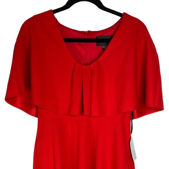 Donna Morgan Dress Red Short Sleeve Flutter Cap Top Size 8 New With Tags - Picture 7 of 11